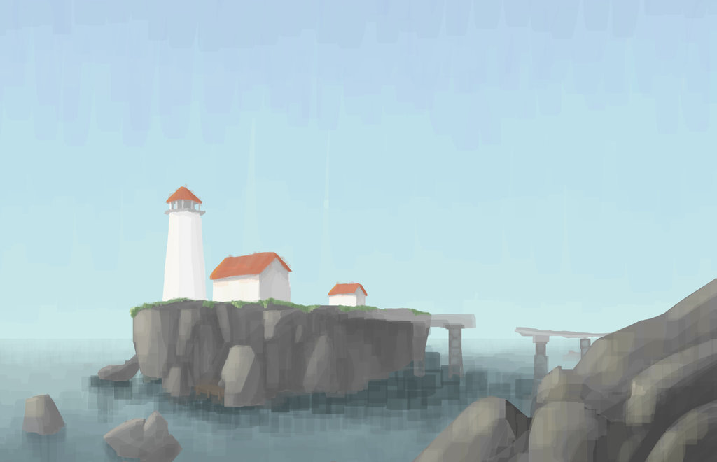 Early concept art for the island in Northwest.